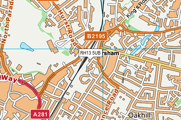 RH13 5UB map - OS VectorMap District (Ordnance Survey)