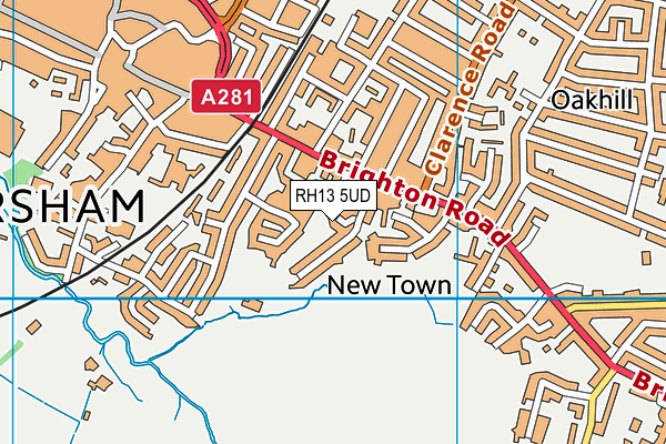 RH13 5UD map - OS VectorMap District (Ordnance Survey)