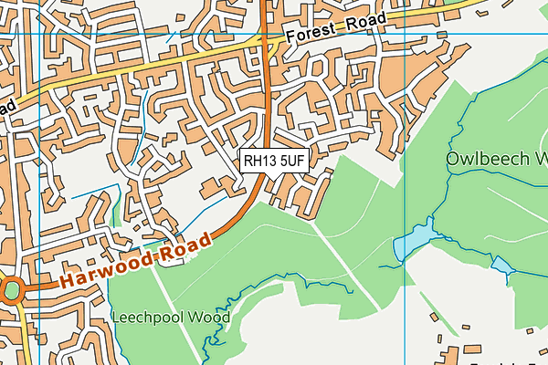 RH13 5UF map - OS VectorMap District (Ordnance Survey)