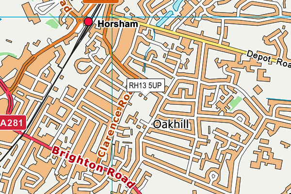 RH13 5UP map - OS VectorMap District (Ordnance Survey)