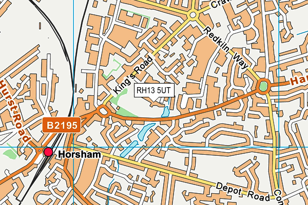 Horsham Nursery School map (RH13 5UT) - OS VectorMap District (Ordnance Survey)