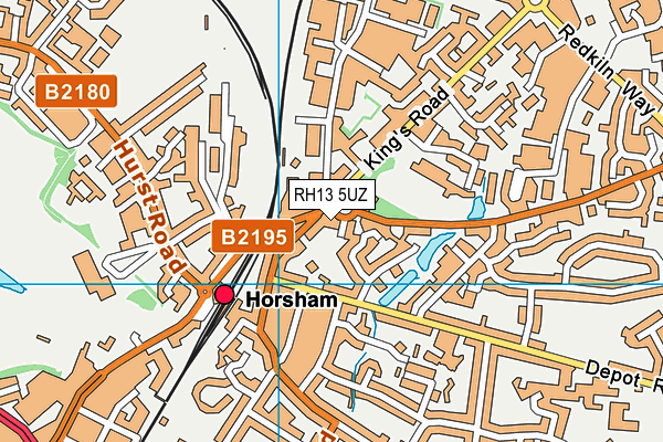 RH13 5UZ map - OS VectorMap District (Ordnance Survey)