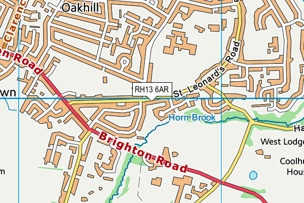 RH13 6AR map - OS VectorMap District (Ordnance Survey)