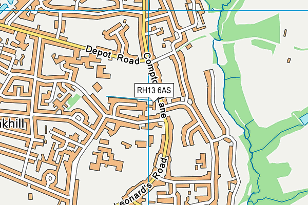 RH13 6AS map - OS VectorMap District (Ordnance Survey)