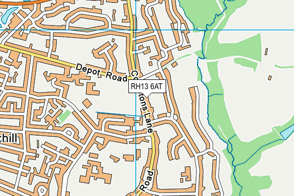 RH13 6AT map - OS VectorMap District (Ordnance Survey)