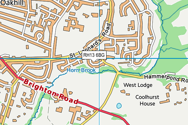 RH13 6BG map - OS VectorMap District (Ordnance Survey)