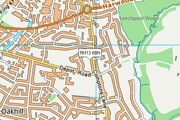 RH13 6BH map - OS VectorMap District (Ordnance Survey)