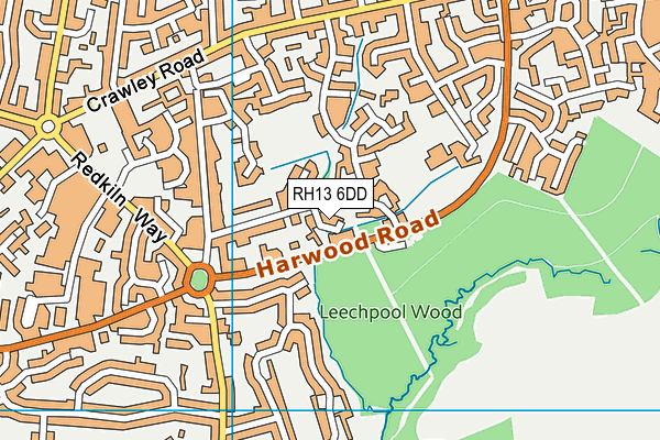 RH13 6DD map - OS VectorMap District (Ordnance Survey)