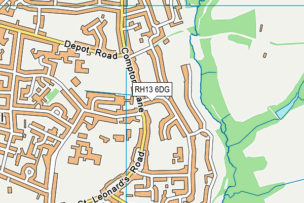 RH13 6DG map - OS VectorMap District (Ordnance Survey)