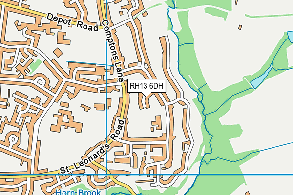 RH13 6DH map - OS VectorMap District (Ordnance Survey)