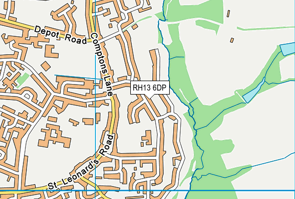 RH13 6DP map - OS VectorMap District (Ordnance Survey)