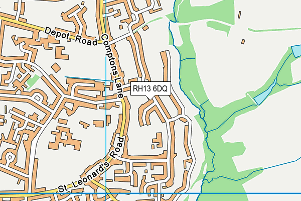 RH13 6DQ map - OS VectorMap District (Ordnance Survey)