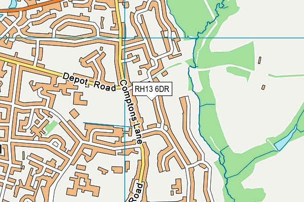 RH13 6DR map - OS VectorMap District (Ordnance Survey)