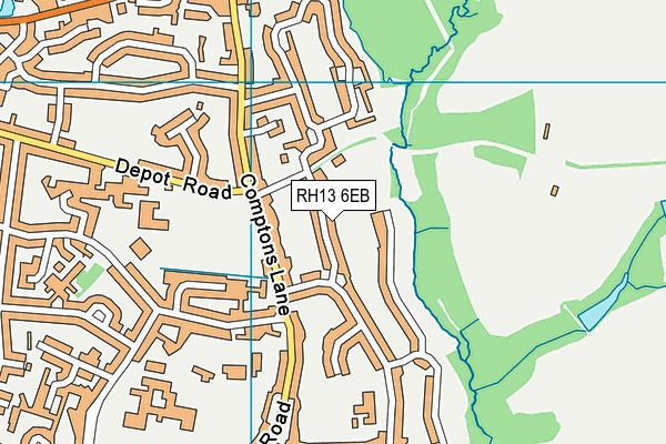 RH13 6EB map - OS VectorMap District (Ordnance Survey)