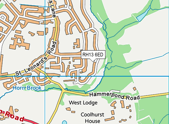 RH13 6ED map - OS VectorMap District (Ordnance Survey)