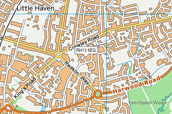 RH13 6EQ map - OS VectorMap District (Ordnance Survey)