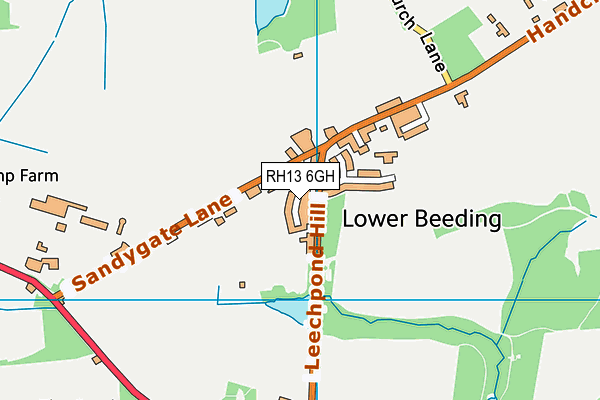 RH13 6GH map - OS VectorMap District (Ordnance Survey)