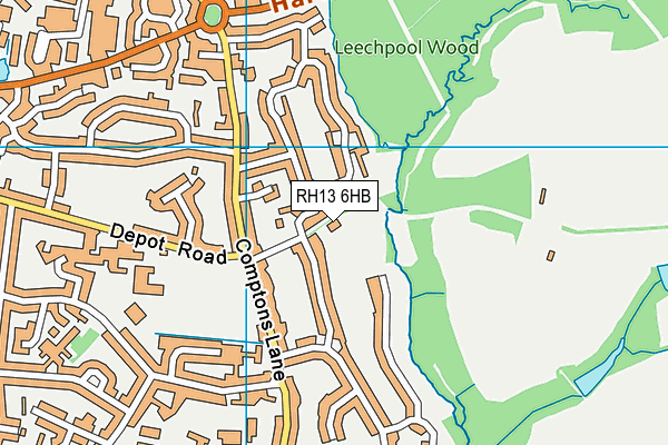 RH13 6HB map - OS VectorMap District (Ordnance Survey)