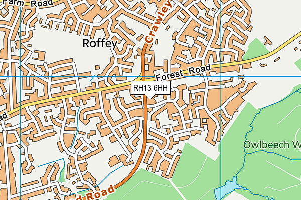 RH13 6HH map - OS VectorMap District (Ordnance Survey)