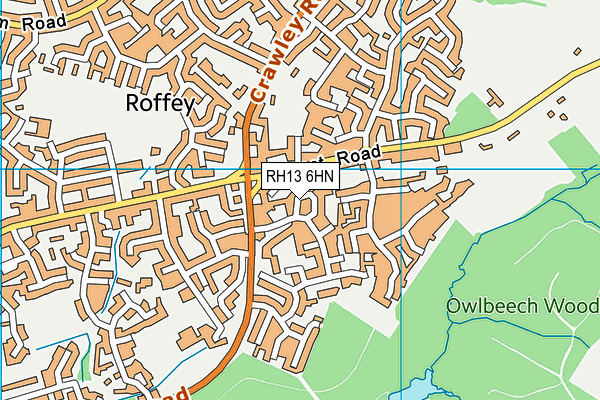 RH13 6HN map - OS VectorMap District (Ordnance Survey)