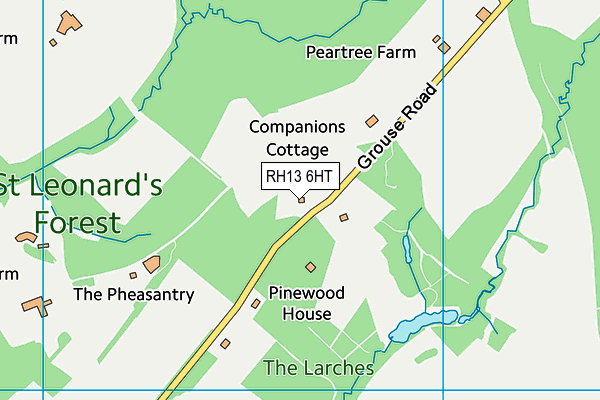 RH13 6HT map - OS VectorMap District (Ordnance Survey)
