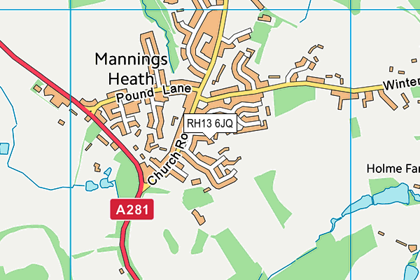 RH13 6JQ map - OS VectorMap District (Ordnance Survey)