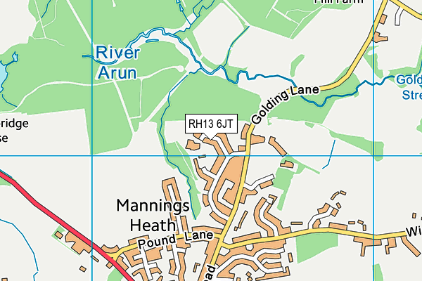 RH13 6JT map - OS VectorMap District (Ordnance Survey)