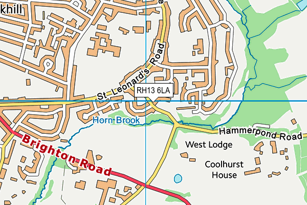 RH13 6LA map - OS VectorMap District (Ordnance Survey)
