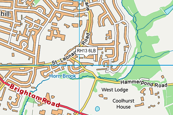 RH13 6LB map - OS VectorMap District (Ordnance Survey)