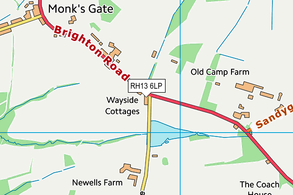 RH13 6LP map - OS VectorMap District (Ordnance Survey)