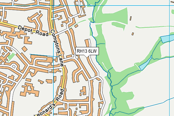 RH13 6LW map - OS VectorMap District (Ordnance Survey)
