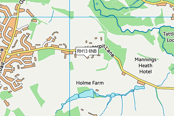RH13 6NB map - OS VectorMap District (Ordnance Survey)
