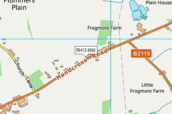 RH13 6NX map - OS VectorMap District (Ordnance Survey)