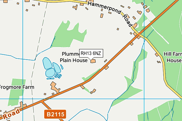 RH13 6NZ map - OS VectorMap District (Ordnance Survey)