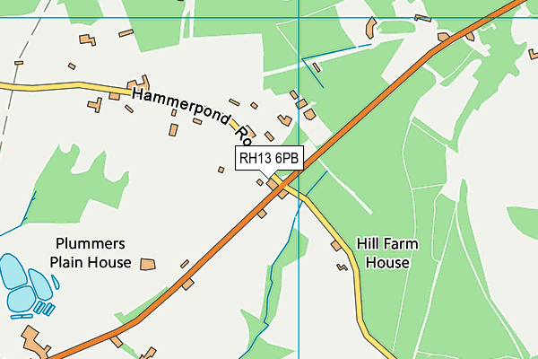 RH13 6PB map - OS VectorMap District (Ordnance Survey)