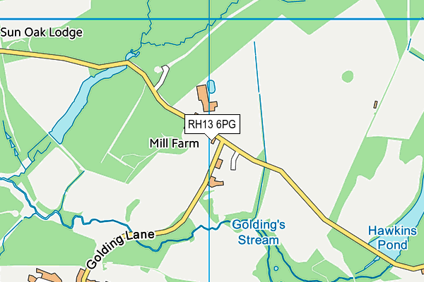 RH13 6PG map - OS VectorMap District (Ordnance Survey)