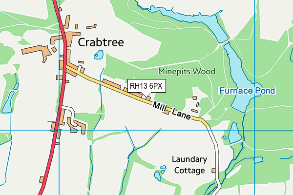 RH13 6PX map - OS VectorMap District (Ordnance Survey)