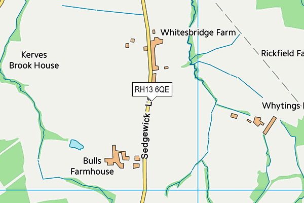 RH13 6QE map - OS VectorMap District (Ordnance Survey)