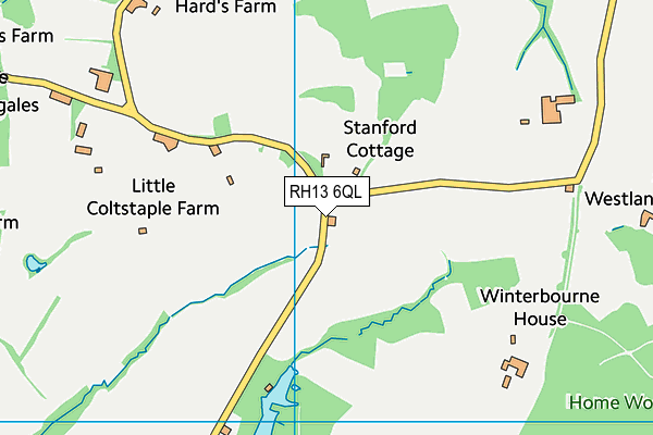 RH13 6QL map - OS VectorMap District (Ordnance Survey)