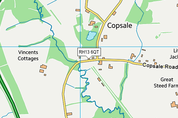 RH13 6QT map - OS VectorMap District (Ordnance Survey)