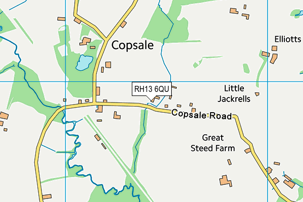 RH13 6QU map - OS VectorMap District (Ordnance Survey)