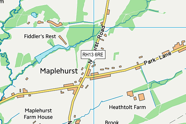 RH13 6RE map - OS VectorMap District (Ordnance Survey)