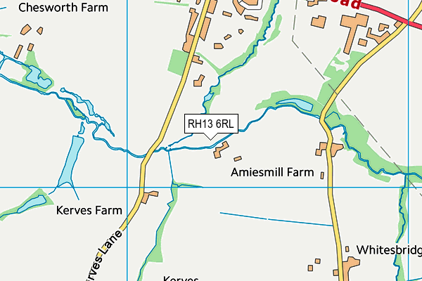 RH13 6RL map - OS VectorMap District (Ordnance Survey)