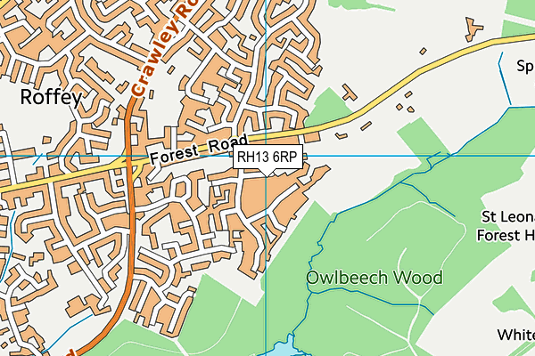 RH13 6RP map - OS VectorMap District (Ordnance Survey)