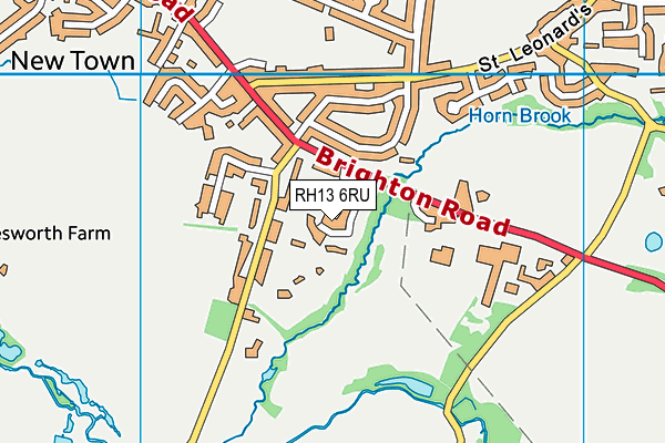 RH13 6RU map - OS VectorMap District (Ordnance Survey)