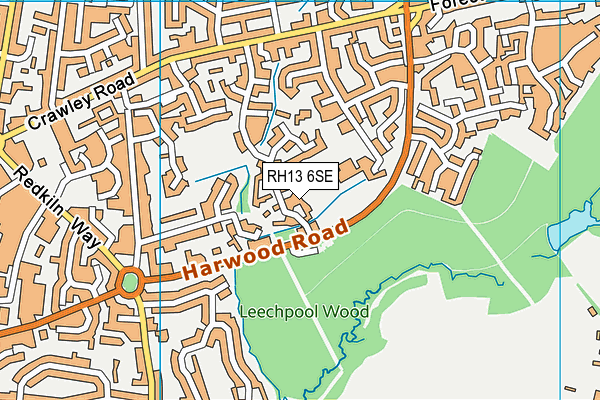 RH13 6SE map - OS VectorMap District (Ordnance Survey)