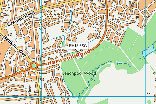 RH13 6SG map - OS VectorMap District (Ordnance Survey)