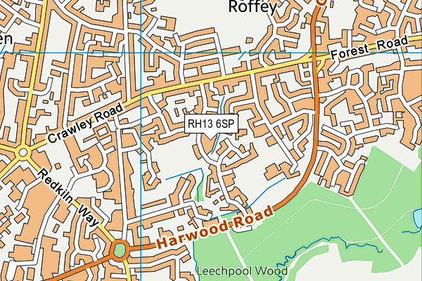 RH13 6SP map - OS VectorMap District (Ordnance Survey)