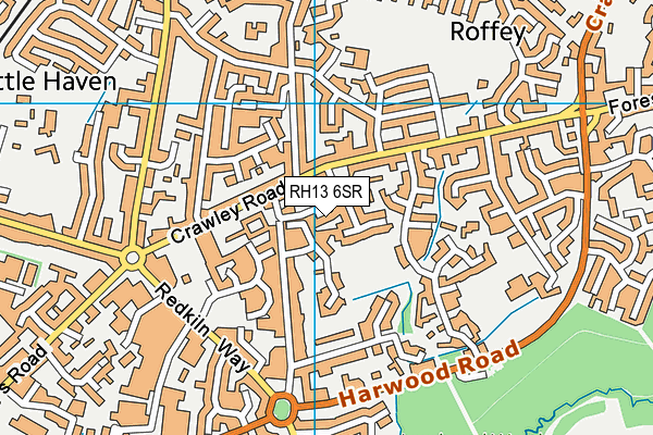RH13 6SR map - OS VectorMap District (Ordnance Survey)