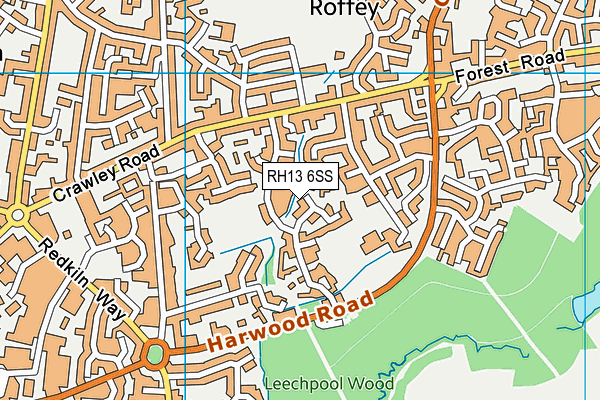 RH13 6SS map - OS VectorMap District (Ordnance Survey)